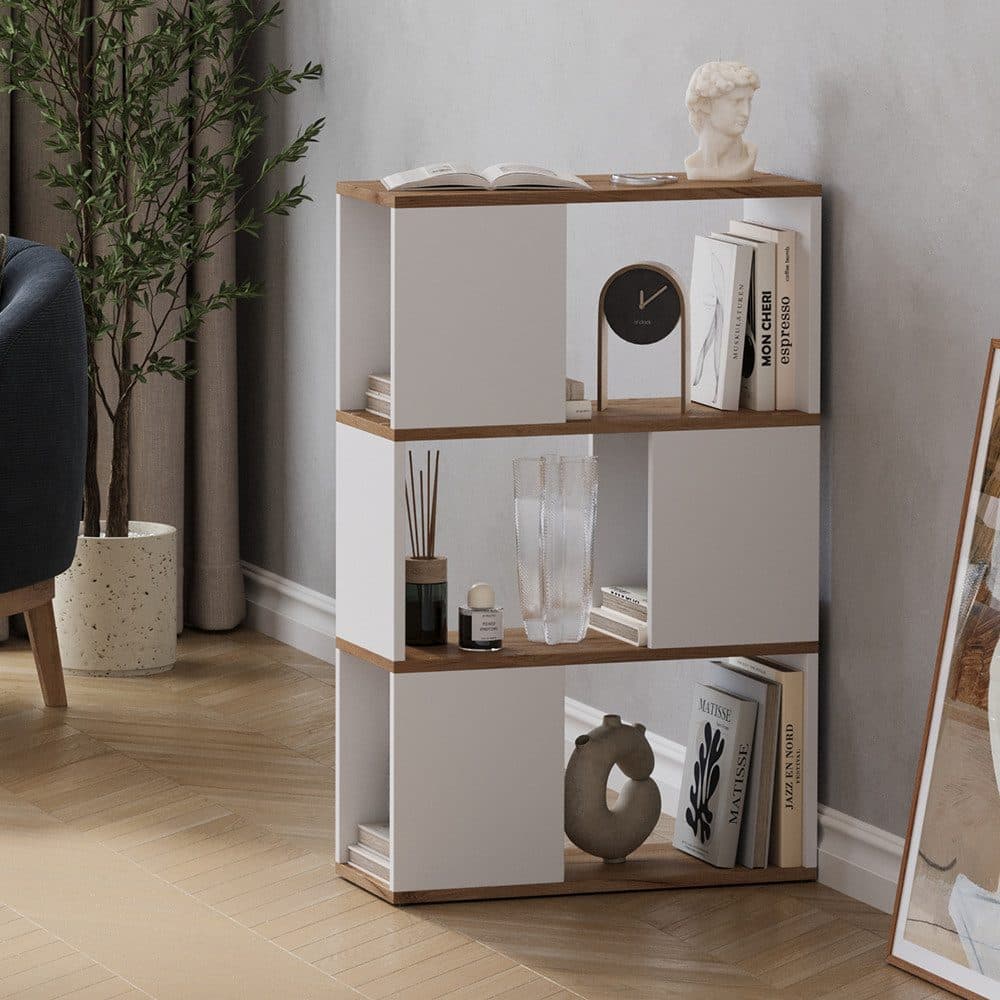 Vicco Raumteiler Eneos Weiß/Goldkraft Eiche Modern