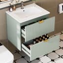 Flieks Waschtischunterschrank Grün mit Waschbecken Bild 2