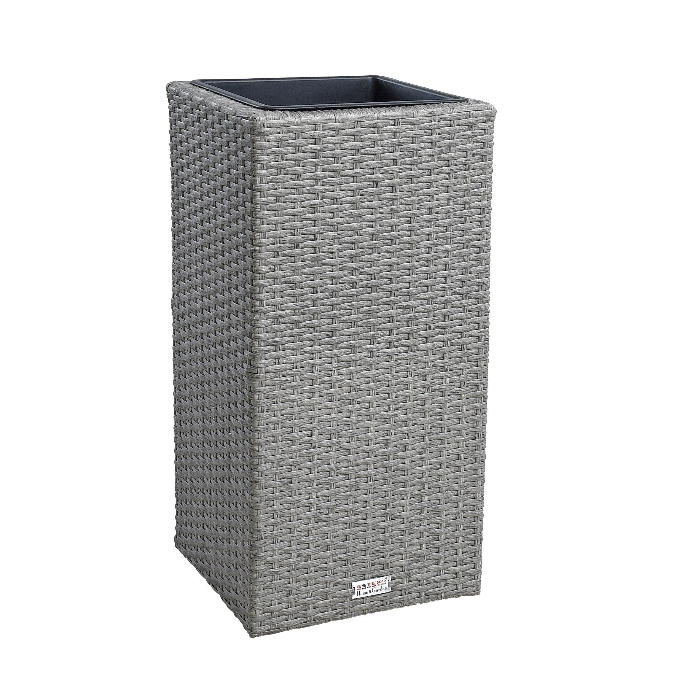 ESTEXO Blumentopf Polyrattan Grau-Mix mit Innentopf - Bild 2