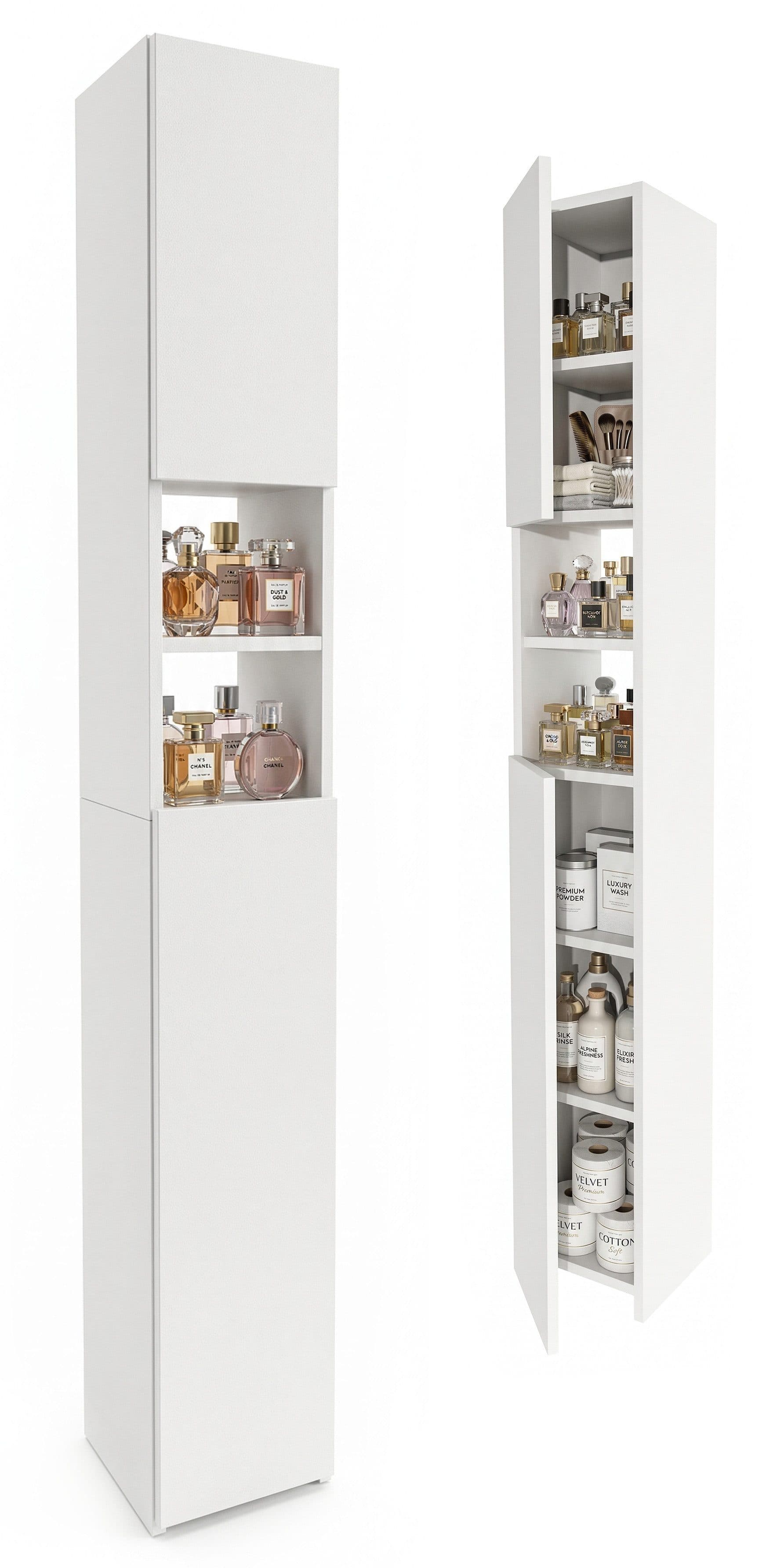 TREND WERK Badschrank schmal stehend Holzoptik - Bild 2