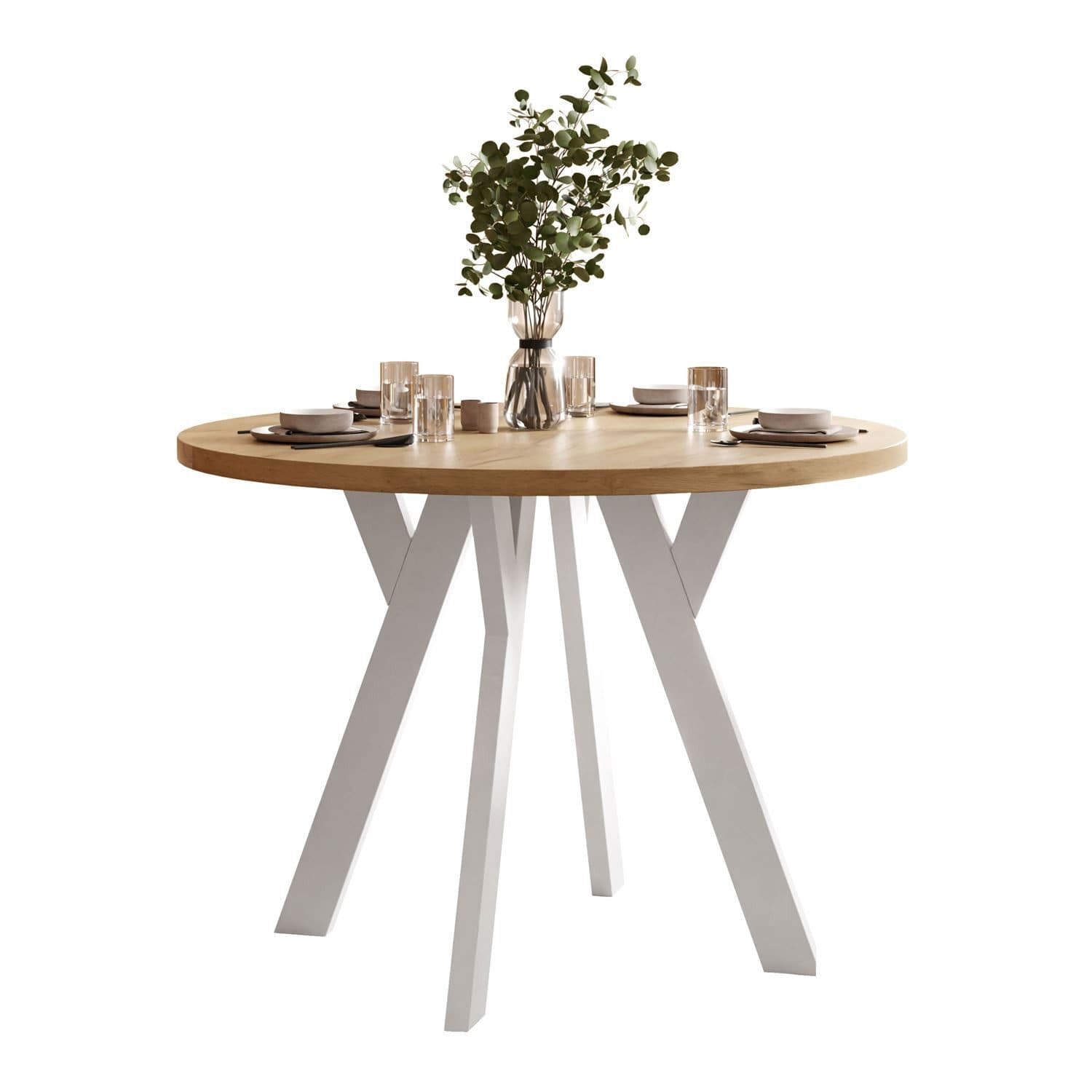 Lookway Esstisch VOLTA LOFT Runder ausziehbarer Tisch Eiche - Bild 2