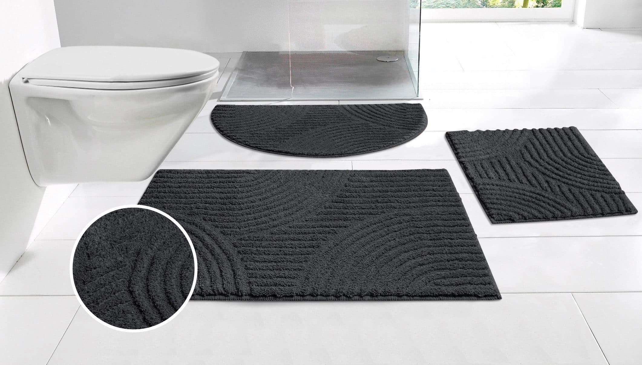 my home Badematte Ognon Anthrazit Rund - Bild 2