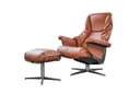 KAWOLA MODO Drehsessel Relax Leder mit Hocker Braun Bild 2