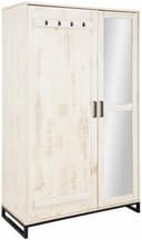 OTTO HOME Santos Garderobenschrank Weiß Massivholz mit Spiegel Bild 2