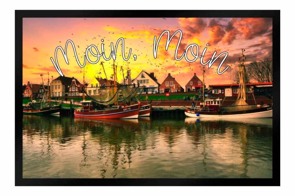 Ladreas Fußmatte Schmutzfangmatte Moin Hafen Meer Schiffe F503 60x40