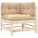 vidaXL Ecksofa Element Massivholz Kiefer Beige Kissen Bild 2
