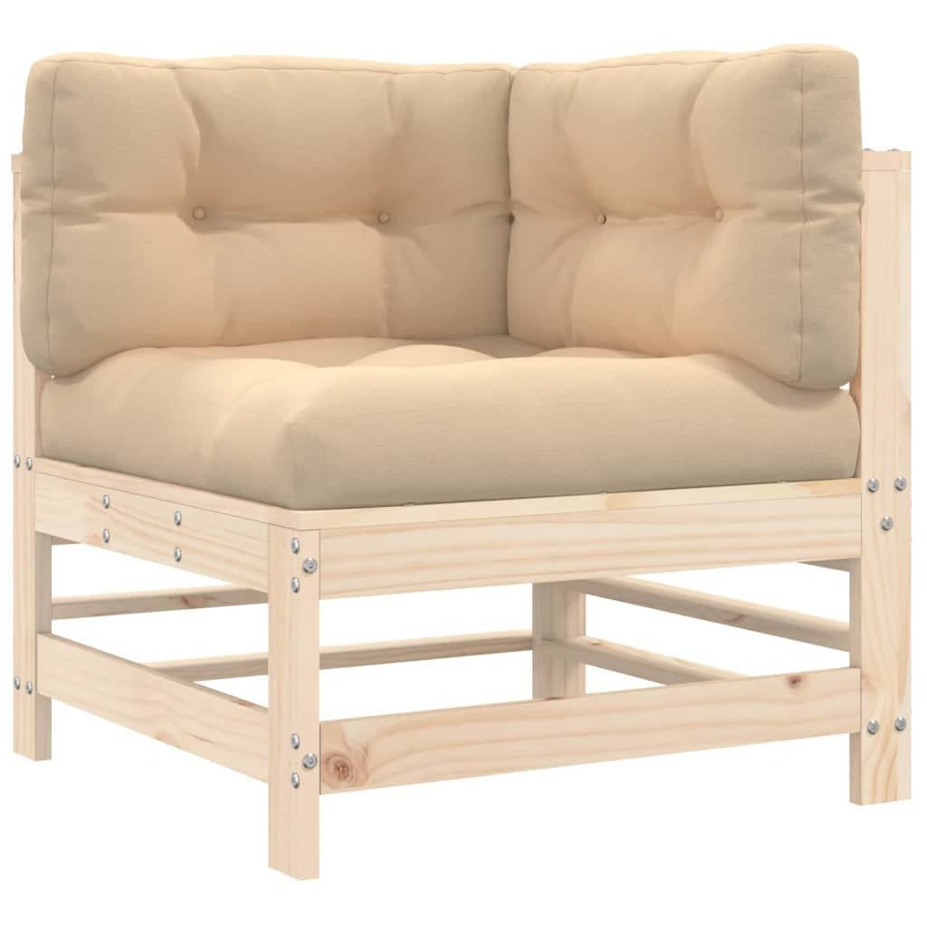 vidaXL Ecksofa Element Massivholz Kiefer Beige Kissen - Bild 2