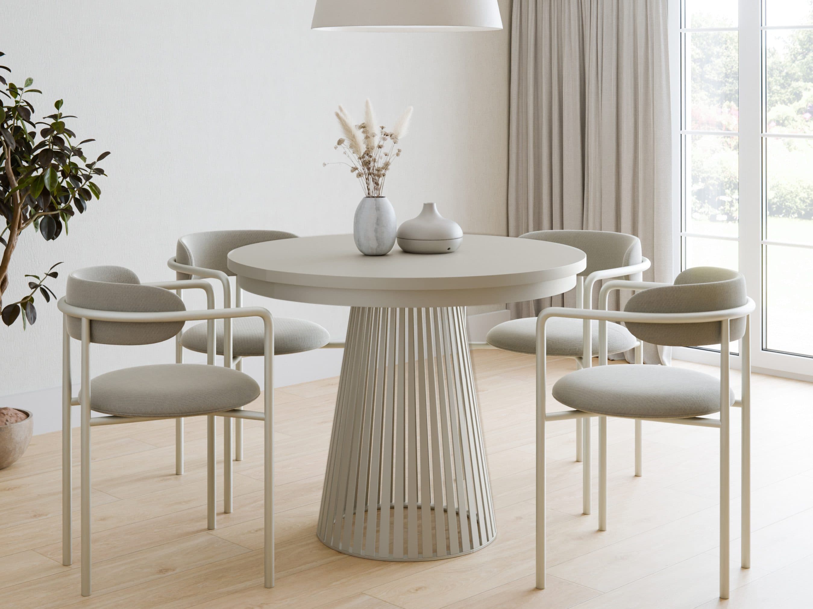 Compleo Esstisch Rund Ausziehbar Beige Modernes Design - Bild 2