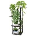 Bamworld Blumenständer 4-stöckig Schwarz Metall Holz Bild 2