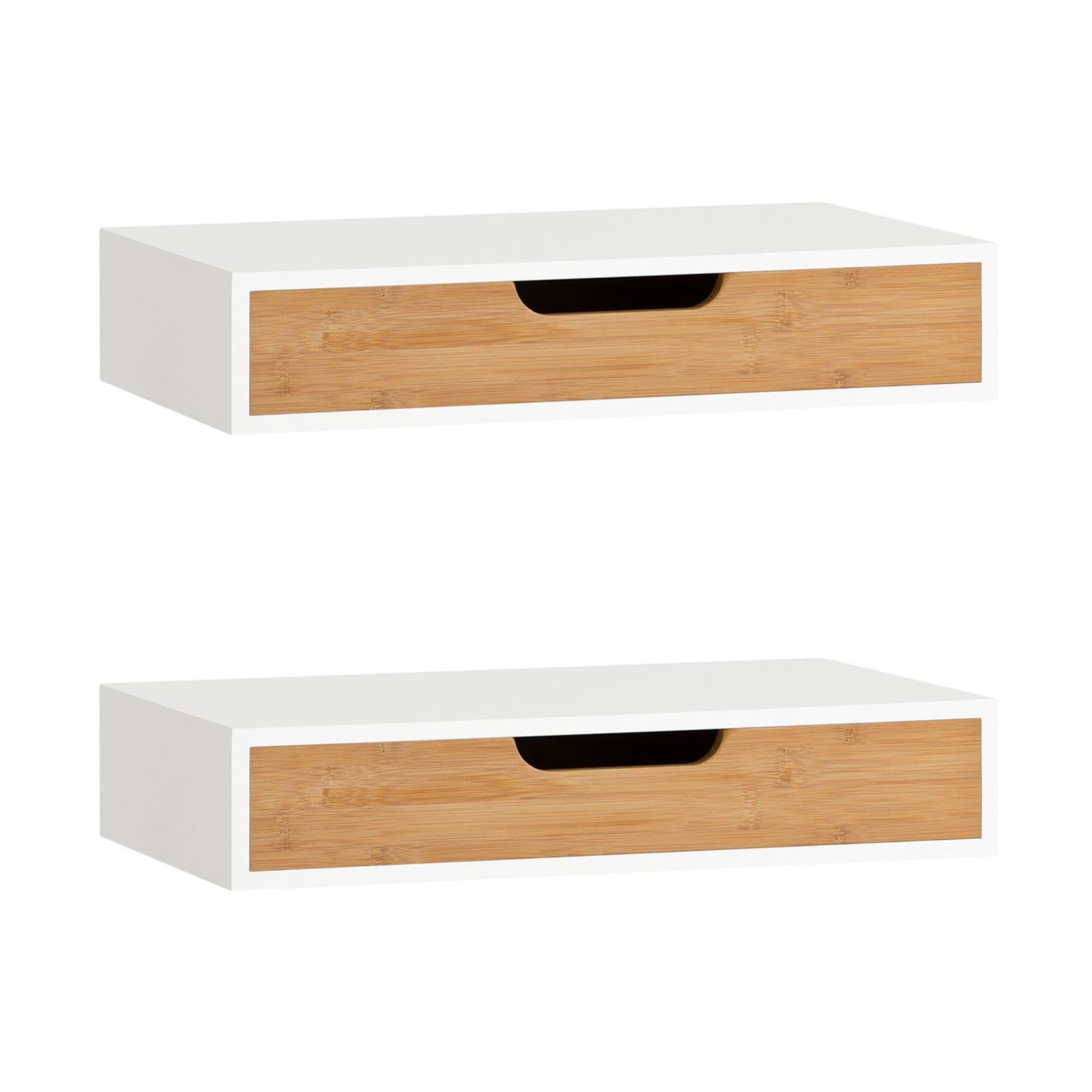 SoBuy Wandregal Schweberegal 2er Set Weiß-Natur - Bild 2