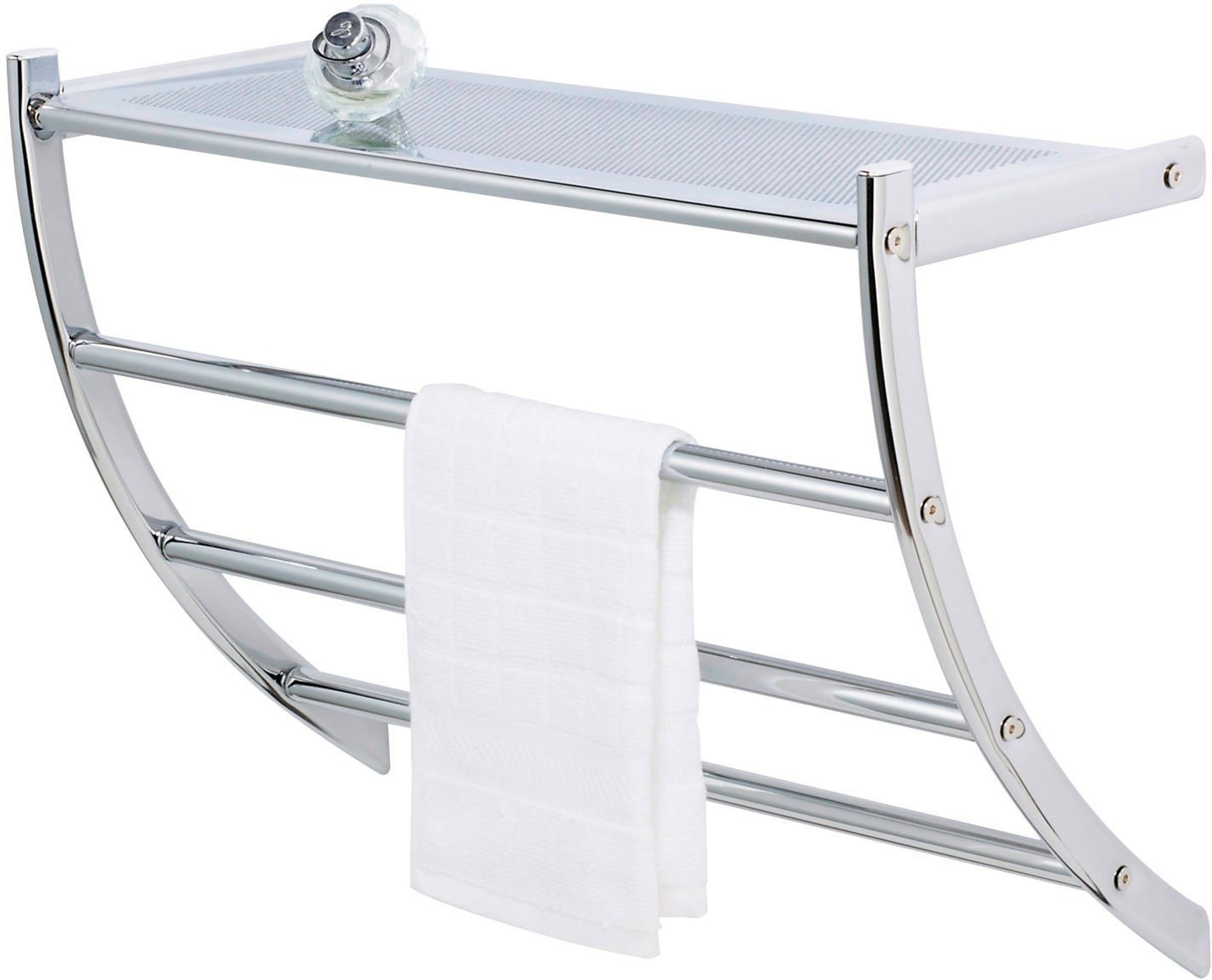 WENKO Handtuchhalter Pescara Silber 3 Stangen mit Ablage - Bild 2