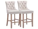 SeedWave Barhocker 2er-Set Beige Samt mit Rückenlehne Bild 2
