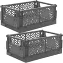 Koopman Faltbox 2er Set Grau Kunststoff mit Tragegriffen Bild 2