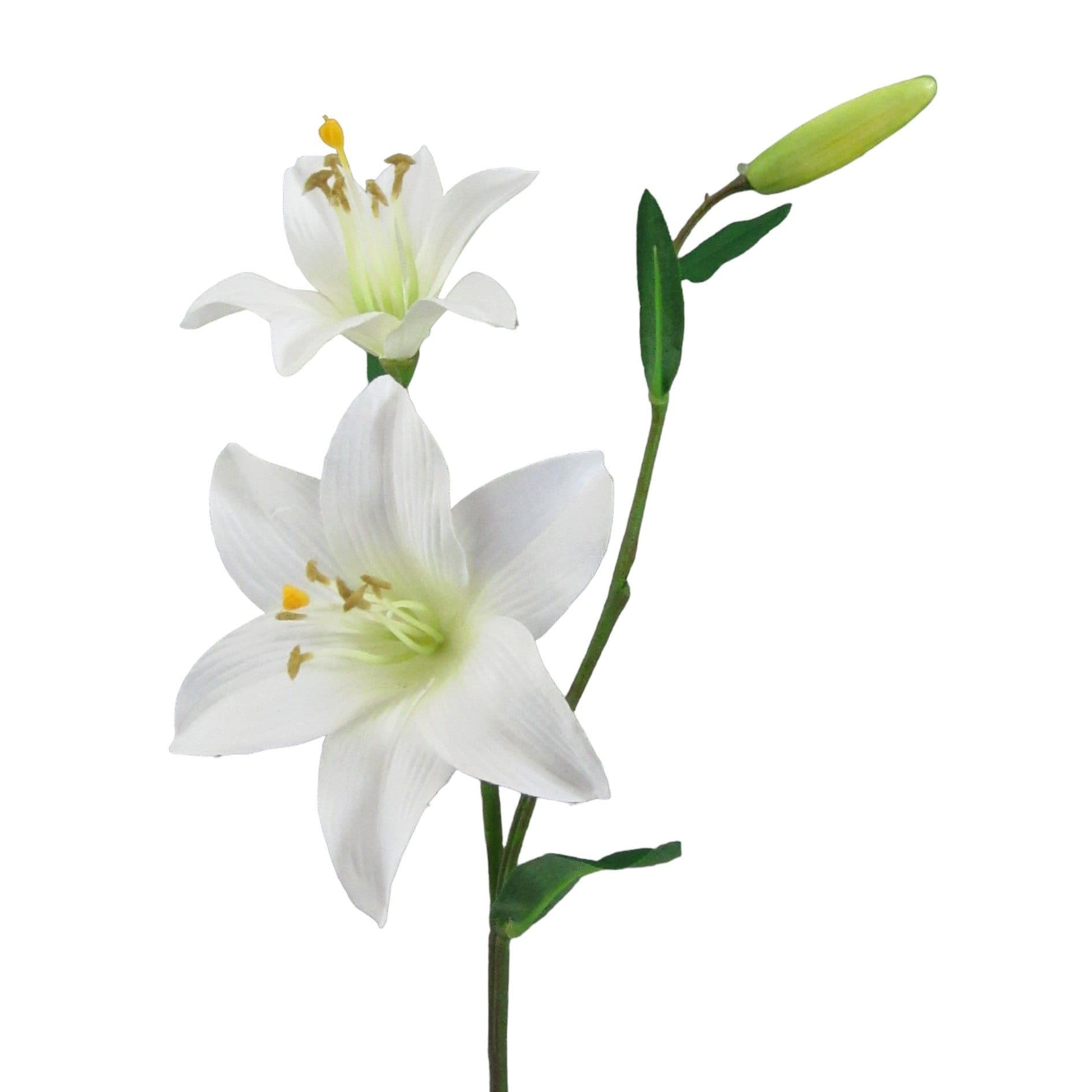 Gasper Kunstblume LILIE Weiß 60 cm mit 2 Blüten und 1 Knospe