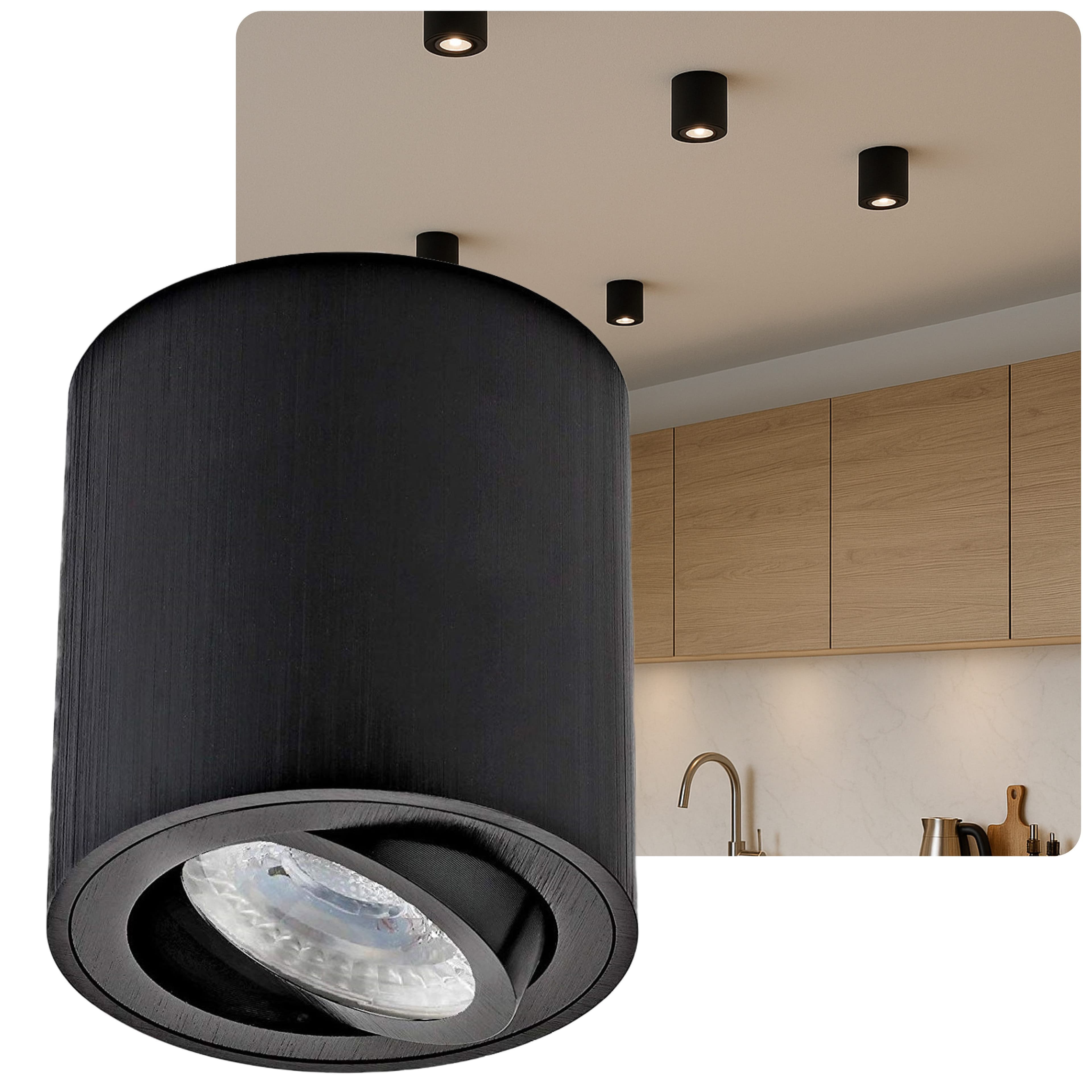 Sweet LED Deckenspot GU10 Dimmbar Schwarz Aluminium Warmweiß - Bild 2