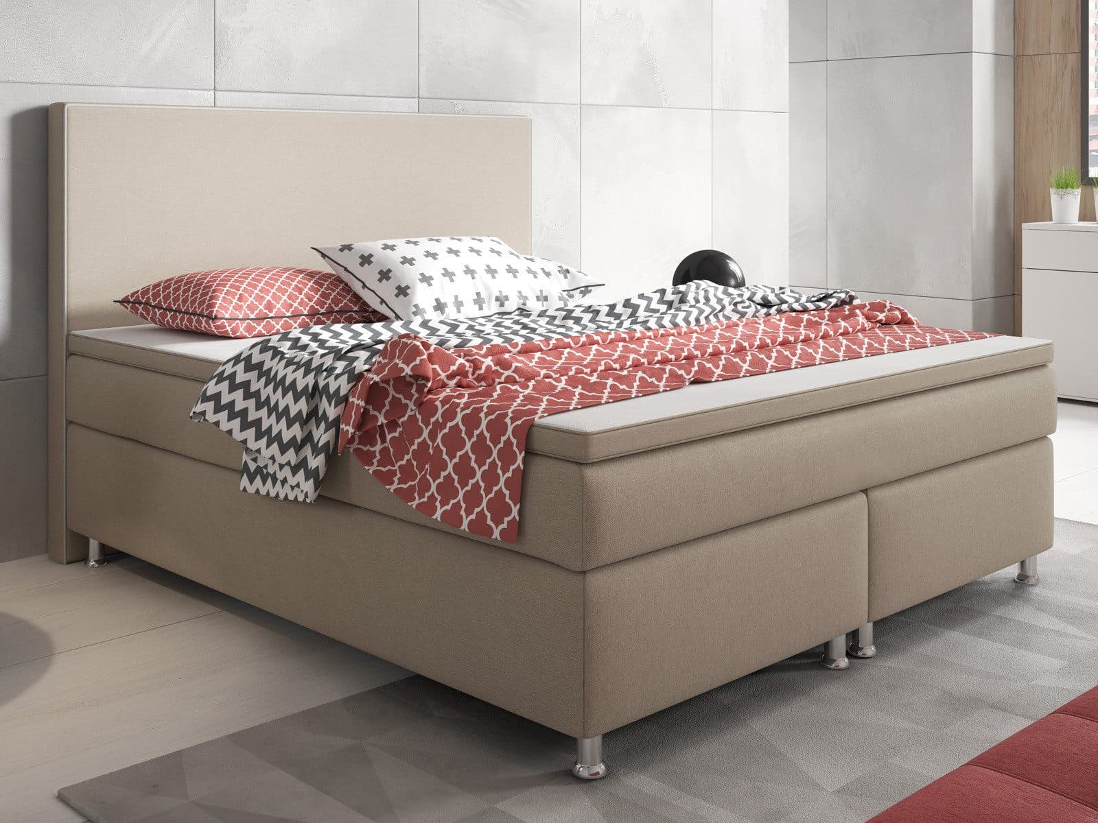 inter Boxspringbett King S 180x200 cm 7-Zonen-Taschenfederkernmatratze inkl. Topper - Bild 2