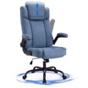 LIYURUI Bürostuhl Ergonomischer 150kg Chefsessel Stoff Flip-up Armlehnen Blau Bild 2