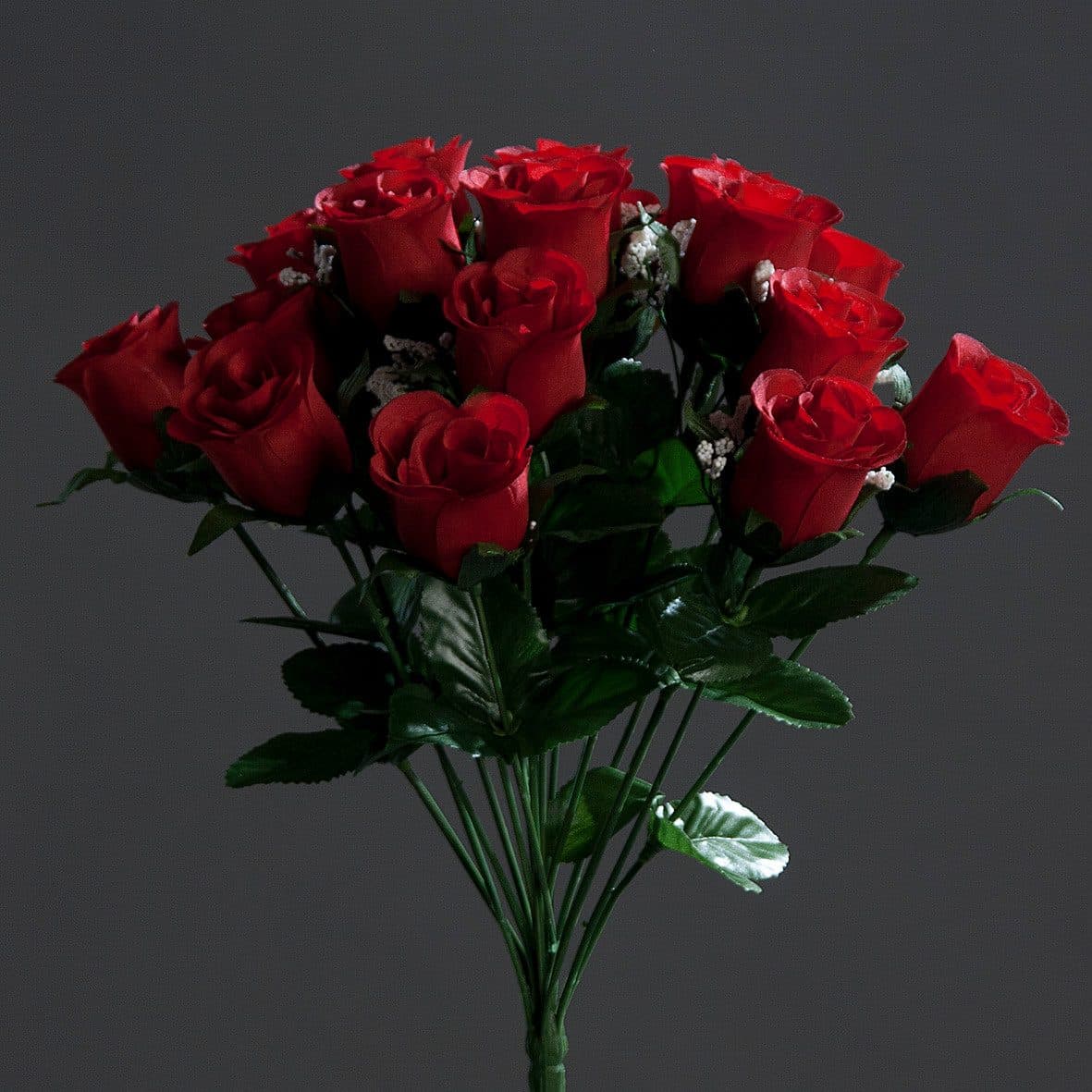 Naturgetreuer Kunstblumenstrauß in Rot