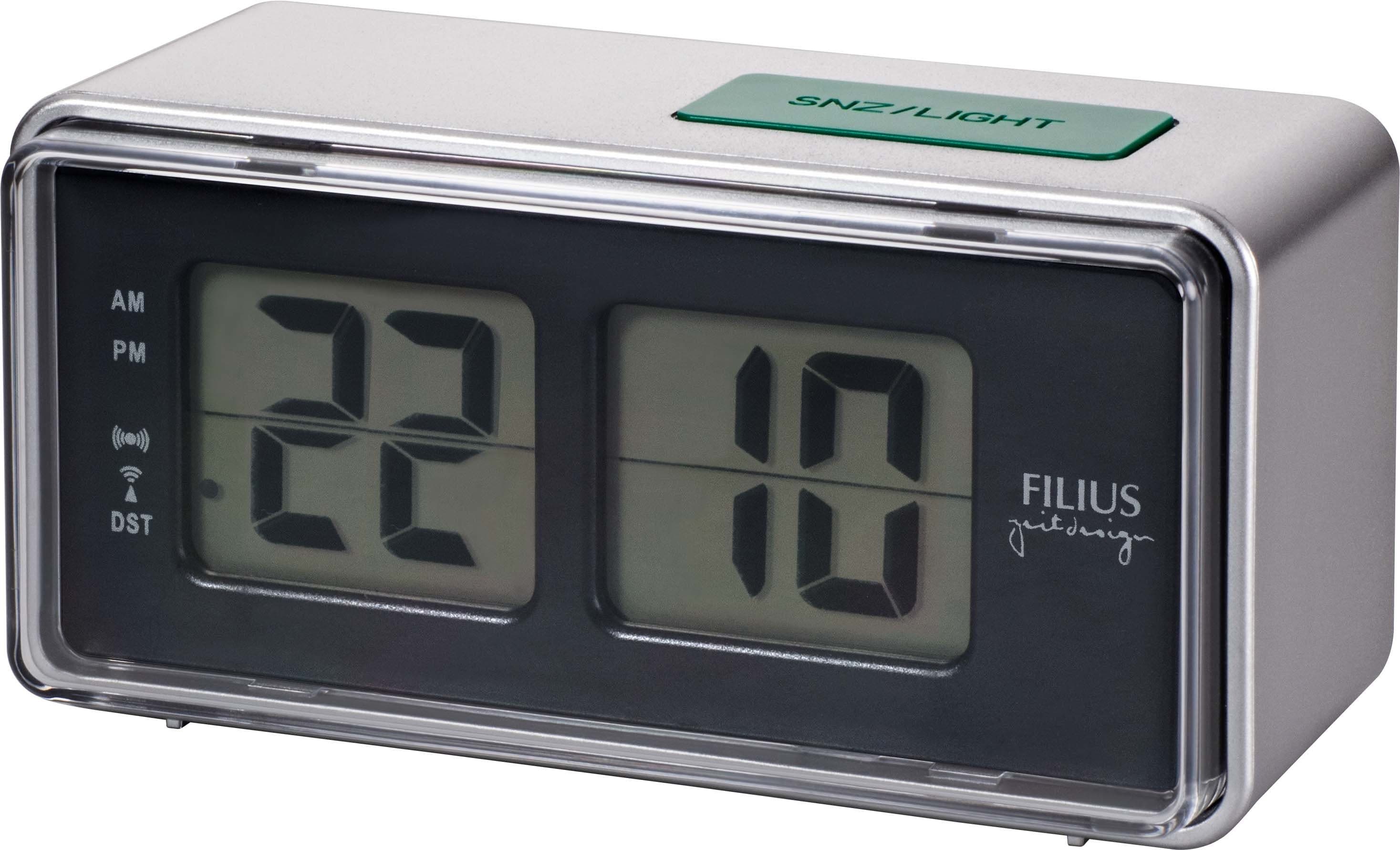 FILIUS ZEITDESIGN Funkwecker 0530-19 Silber Digital