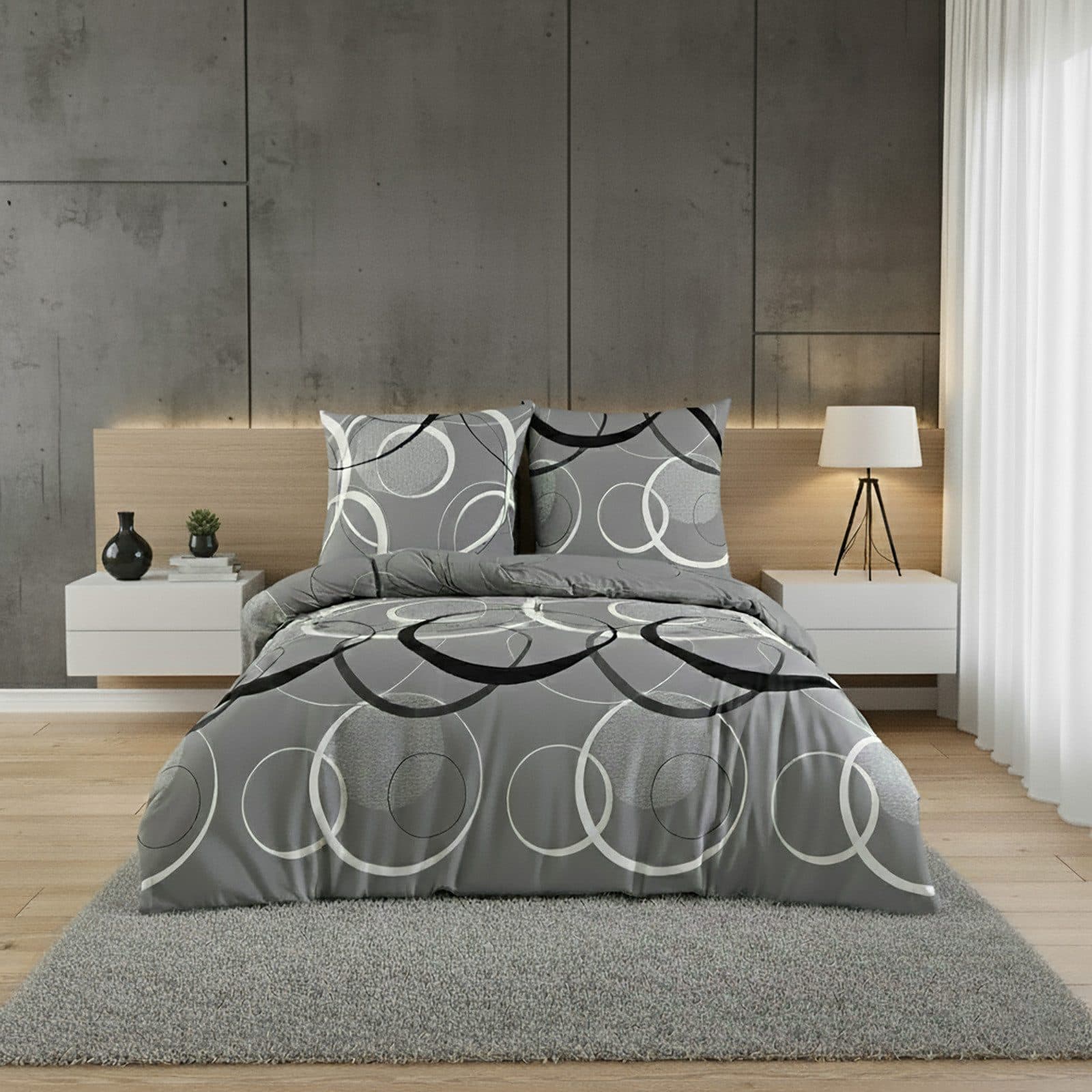 Buymax Bettwäsche Wave 2-teilig Grau-Schwarz 100% Baumwolle Renforcé - Bild 2