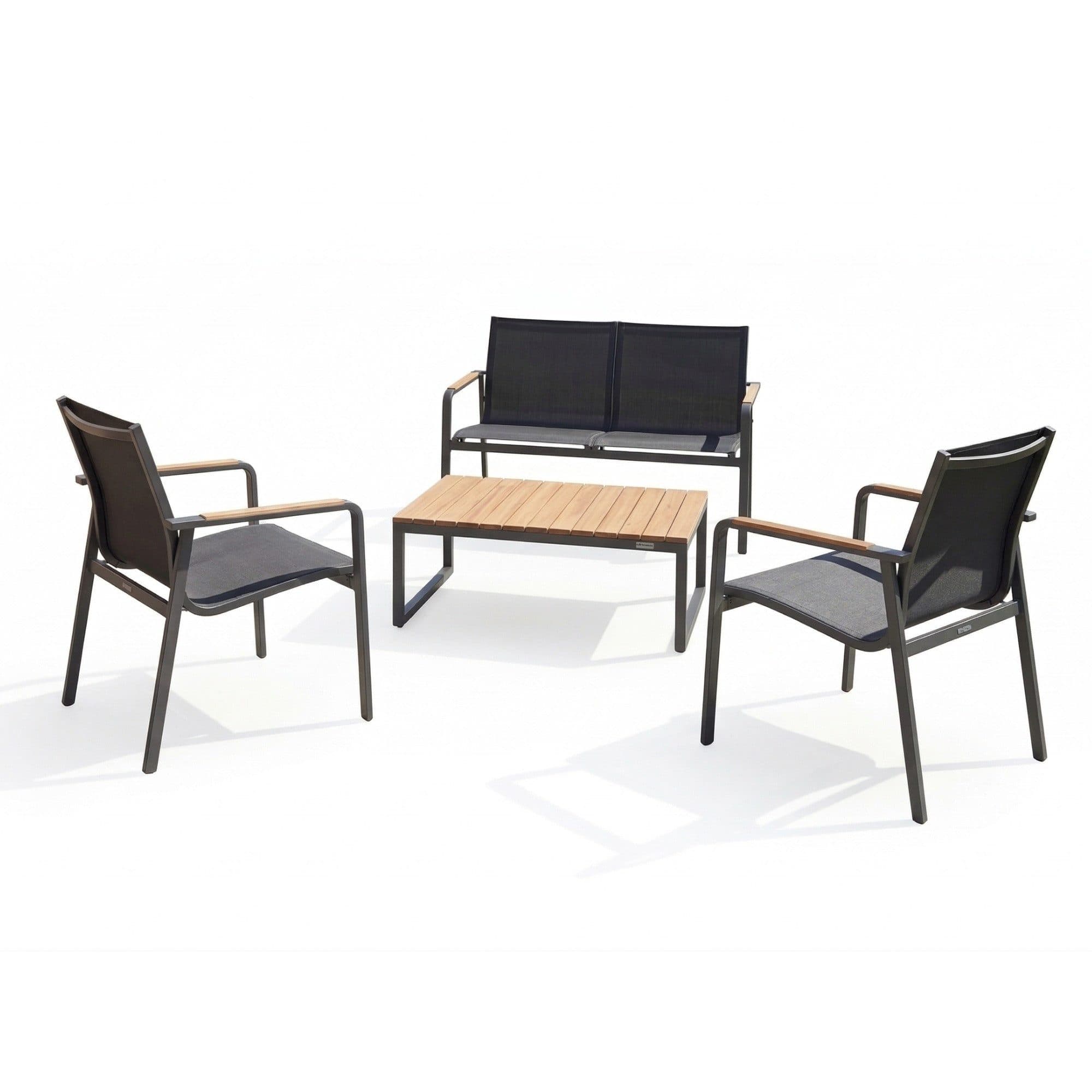 Kettler Lounge Set Diamond 4-tlg. Anthrazit mit 2 Sesseln, Bank & Tisch - Bild 2