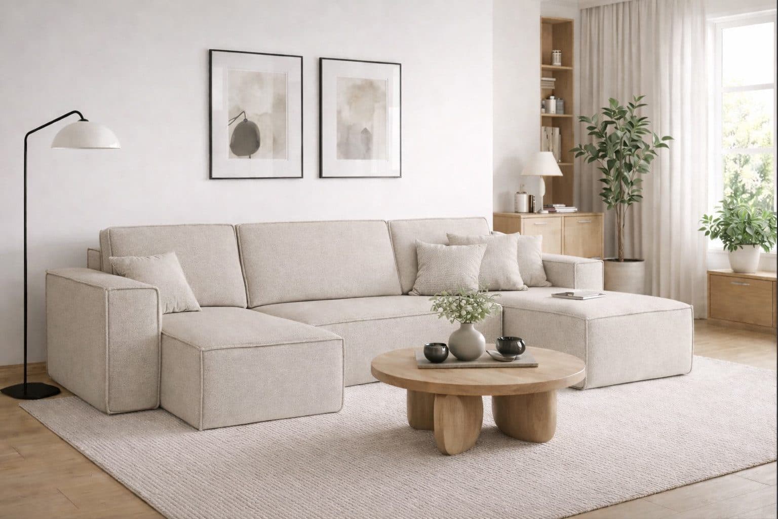 BEST Stoff-Ecksofa mit Schlaffunktion & Bettkasten - Komfort in U-Form
