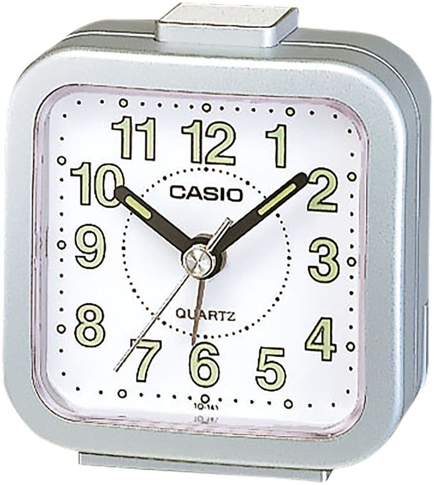 CASIO Quarzwecker Silber Analog Leuchtzeiger