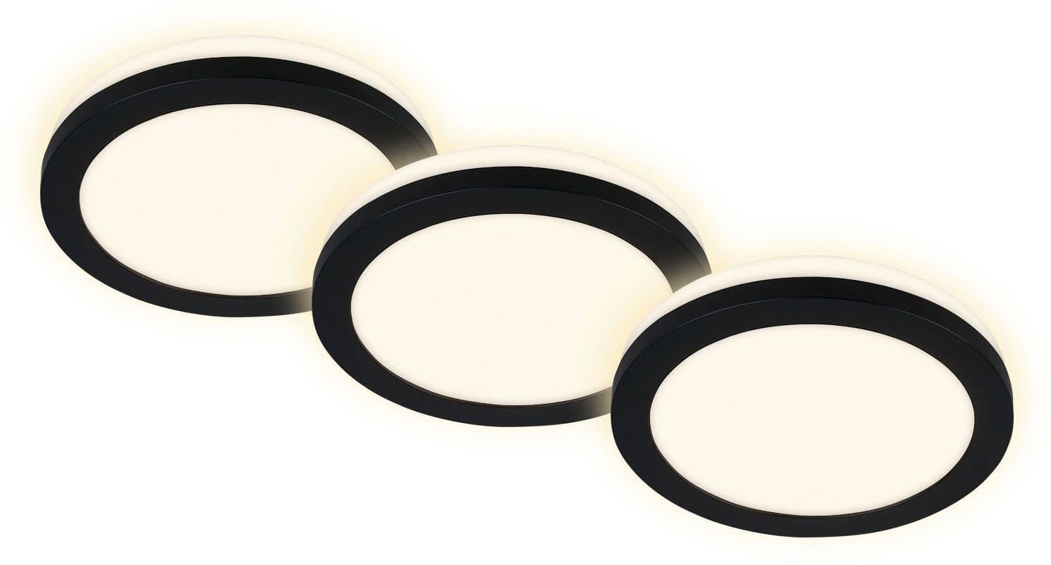 Briloner Leuchten LED Einbauleuchte 3er-Set Schwarz IP44 - Bild 2
