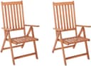 MERXX Gartensessel Vitoria 2er Set Braun Eukalyptus Klappbar Bild 2