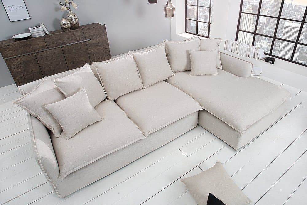 riess-ambiente Ecksofa HEAVEN L-Form rechts Natur Webstoff - Bild 2