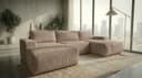 A&J MöbelLand Ecksofa EINAR mit Schlaffunktion und Bettkasten Beige Bild 2