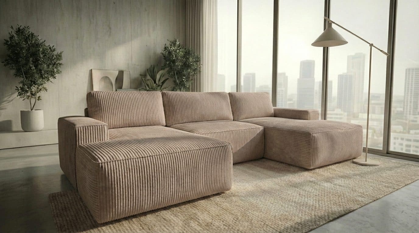 A&J MöbelLand Ecksofa EINAR mit Schlaffunktion und Bettkasten Beige - Bild 2