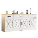 HAUSS SPOLE Sideboard Multifunktionsschrank weiß mit 4 Türen und 3 Schubladen Bild 2