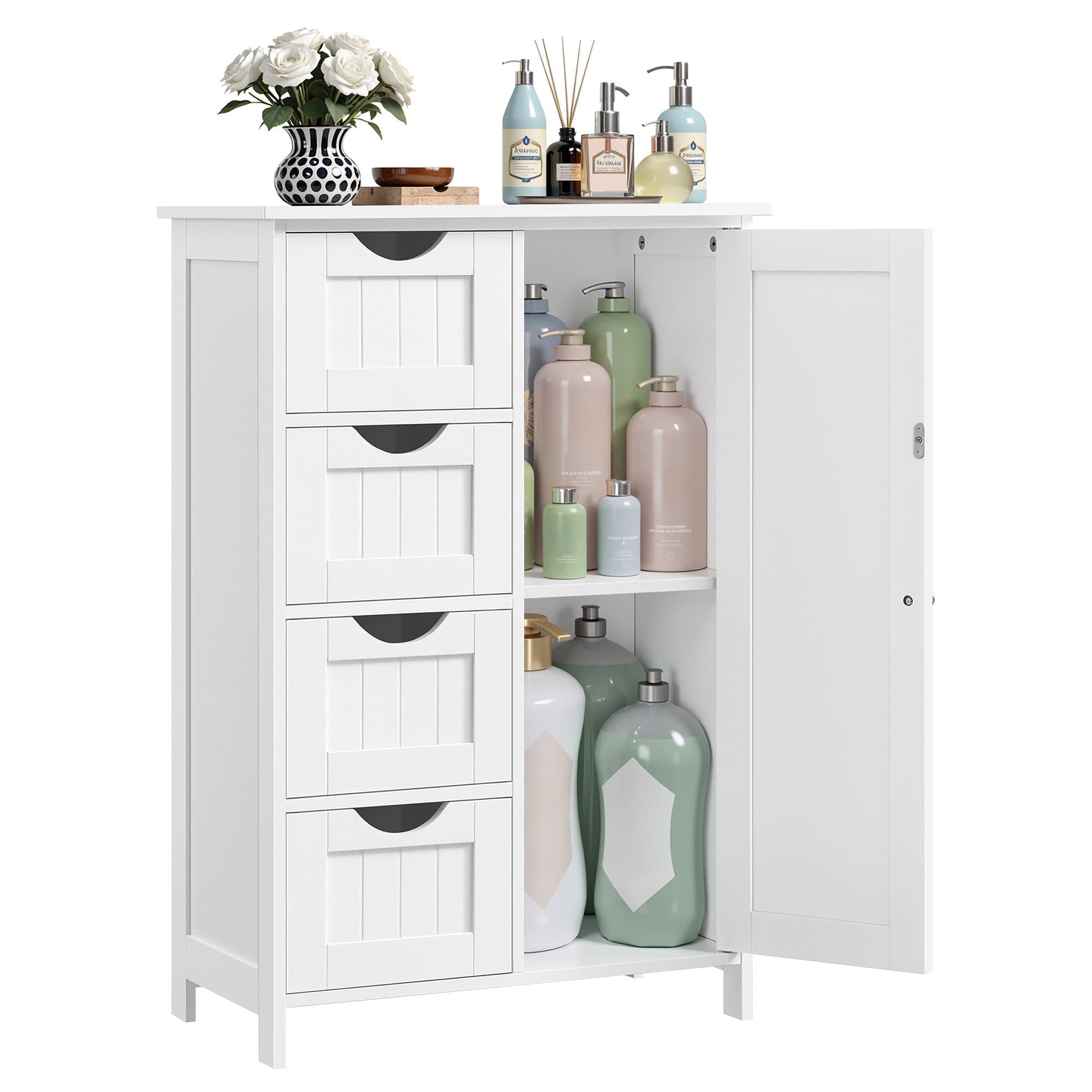 VASAGLE Badschrank mit 4 Schubladen und verstellbarer Ablage - Bild 2
