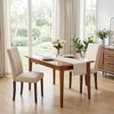 TLGREEN Küchenstuhl 2er Set Beige/Grau Massivholz Bild 2