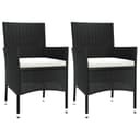 vidaXL Gartenstuhl-Set 2-tlg. Schwarz Poly Rattan mit Kissen Bild 2