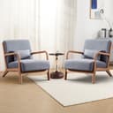 CANMOV Loungesessel Accent Grau mit Kissen und Armlehnen Bild 2