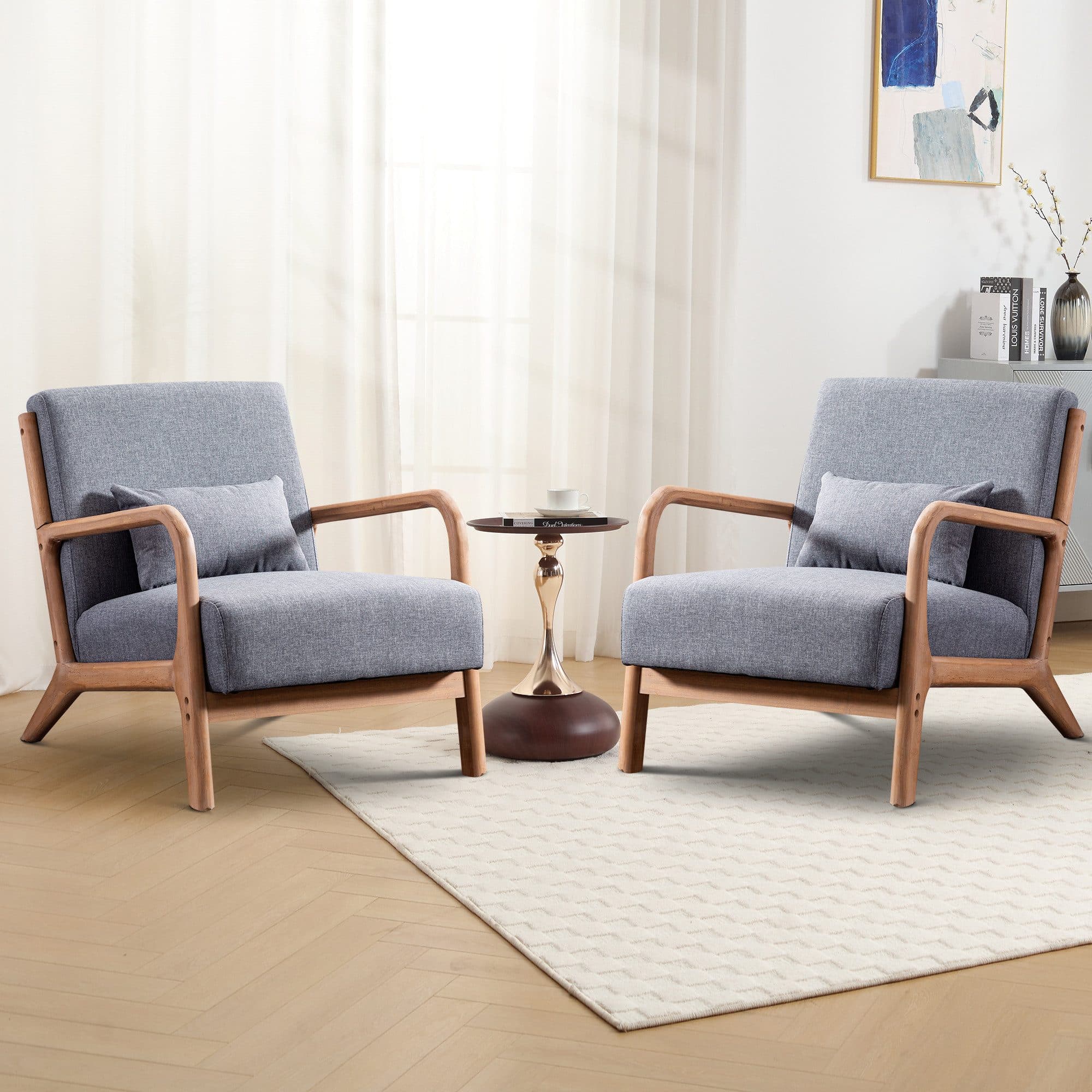 CANMOV Loungesessel Accent Grau mit Kissen und Armlehnen - Bild 2
