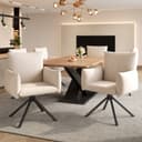 IDEASY 6er Esszimmerstuhl-Set mit Drehfunktion, Samt Bezug Beige Bild 2