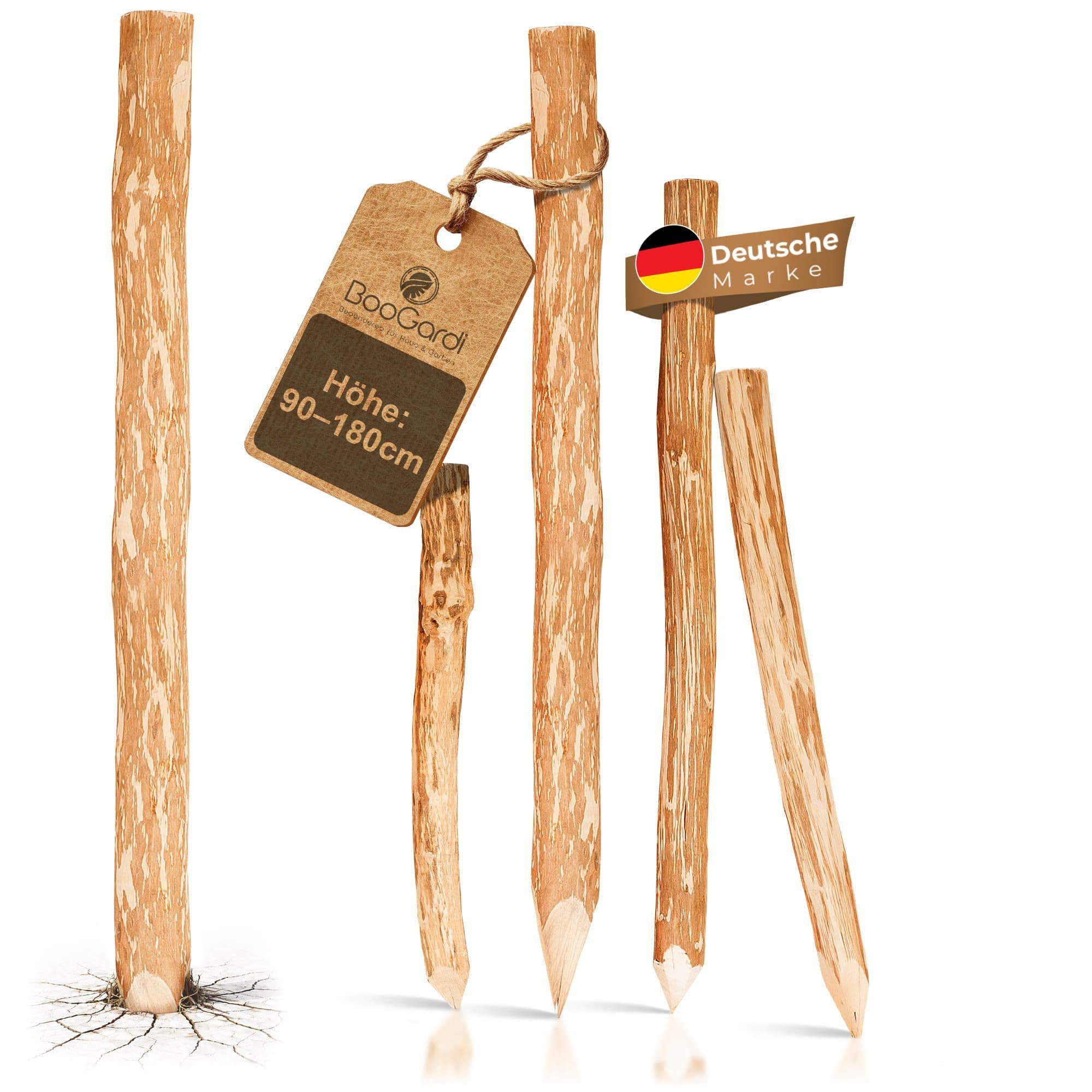 BooGardi Haselnuss-Zaunpfosten Holzpfahl 90 cm - Bild 2