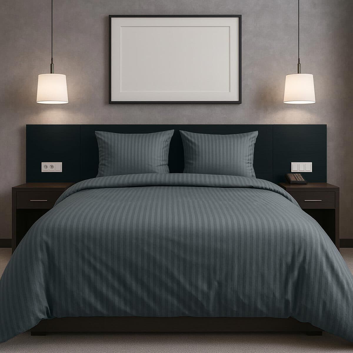 TRAUMSCHLAF Bettwäsche Stripe Mako Satin 3-teilig Anthrazit - Bild 2