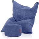 Green Bean XXL Sitzsack Cord Dunkelblau + Hocker Set Bild 2
