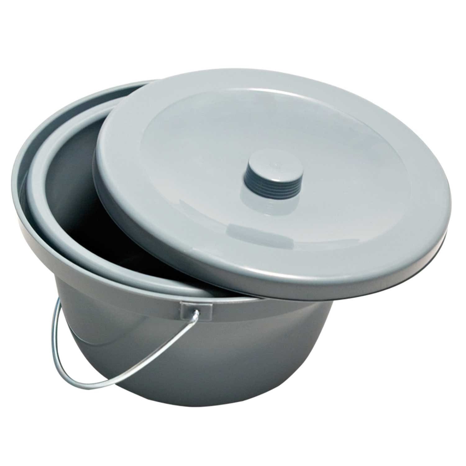 Drive Medical Toiletten-Stuhl Eimer mit Deckel Grau für TSG TRS 130 TS130