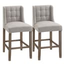 HOMCOM Barhocker 2-er Set Beige Gebogene Federn Bild 2