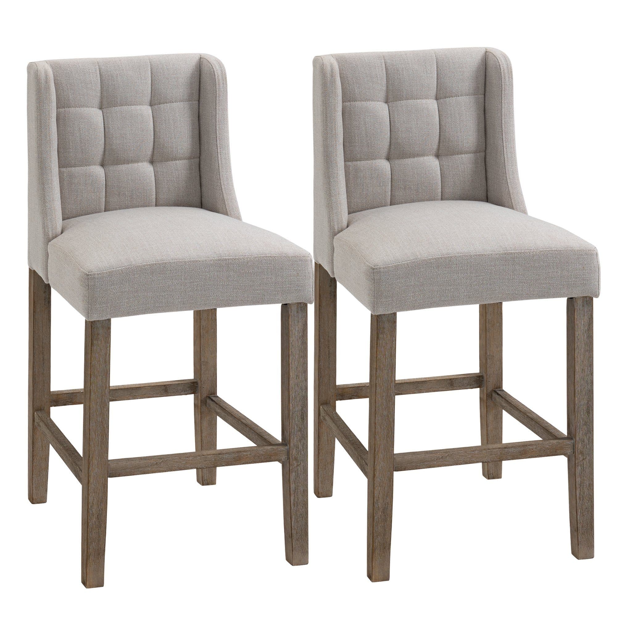 HOMCOM Barhocker 2-er Set Beige Gebogene Federn - Bild 2