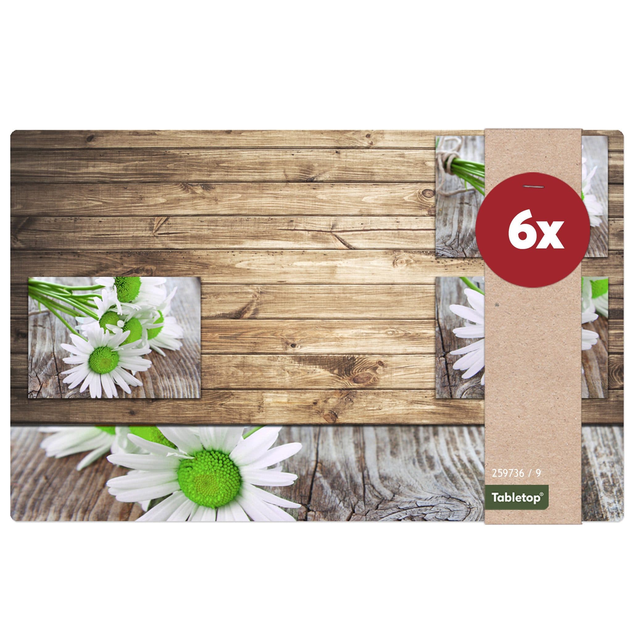 matches21 HOME & HOBBY Platzset Margeriten Blumen 6er Tischunterlage - Bild 2