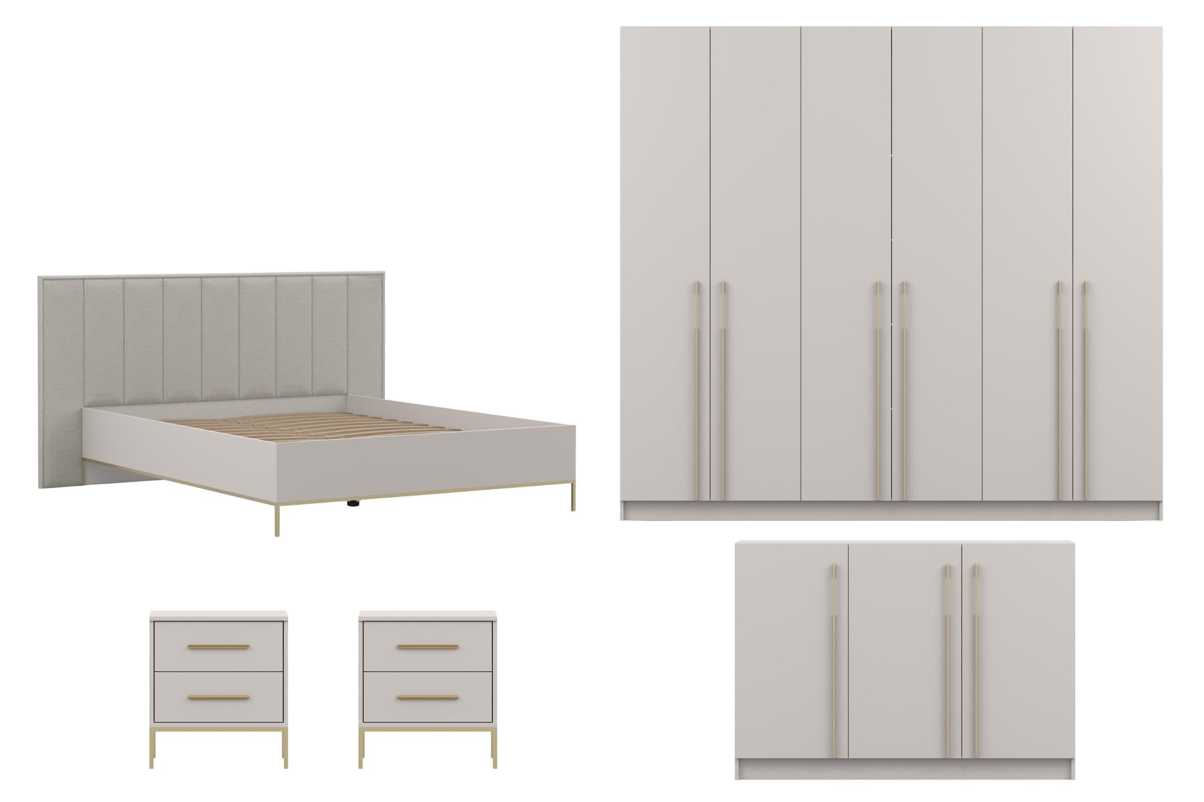 Deine Möbel 24 Schlafzimmer-Set MIRELO 5-tlg. Kaschmir Gold - Bild 2