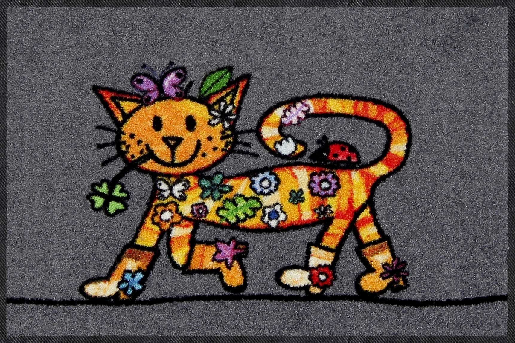 SALONLOEWE Fußmatte Gr. 1 Bunt Anthrazit Katzen-Motiv Polyamid - Bild 2
