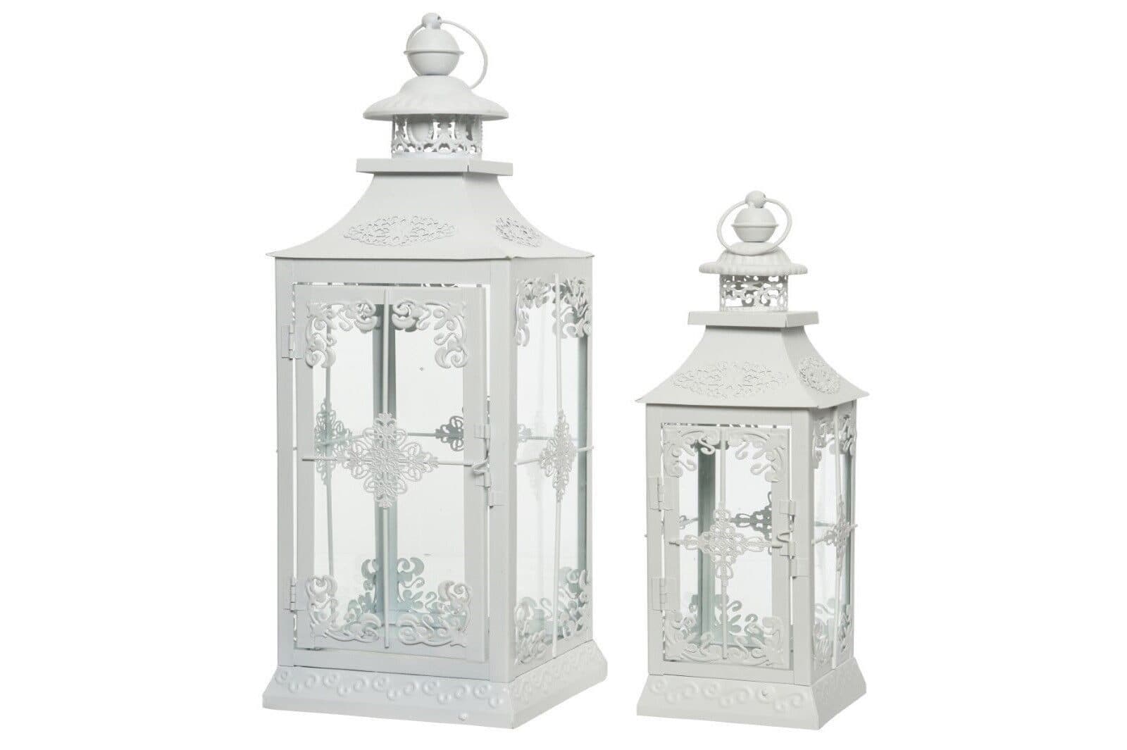 Kaemingk Kerzenlaterne Eisenlaterne Romantik Windlichtlaterne Creme 2er Set