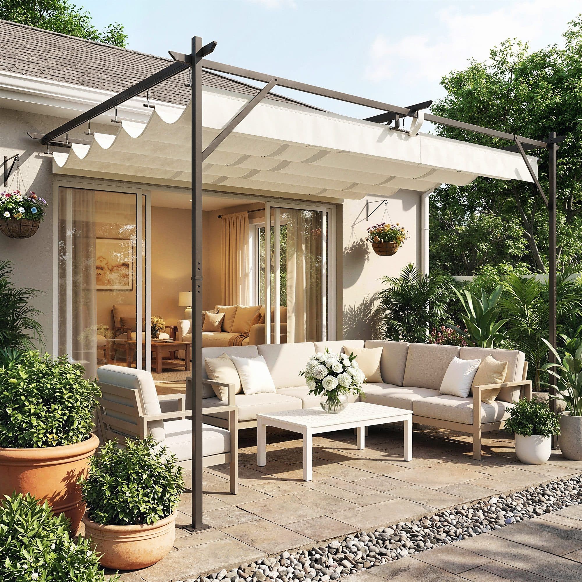Outsunny Pergola mit Verstellbarem Dach UV30+ Schutz - Bild 2